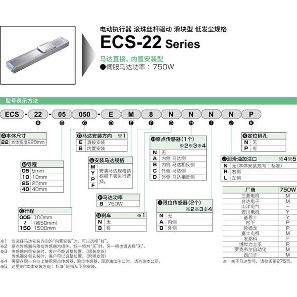 CKD喜開理電動執行器（無馬達型）滑塊型ECS-22-40005-EM8NNNNN