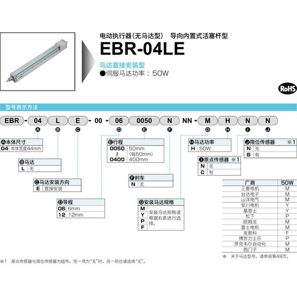 CKD喜開理電動執(zhí)行器（無馬達型）滑塊型EBR-04LE-00-120300NNN-MHNN