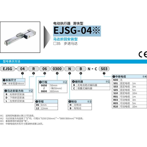 CKD喜開理電動執行器（無馬達型）滑塊型EJSG-04E12L0800BCN-CS05