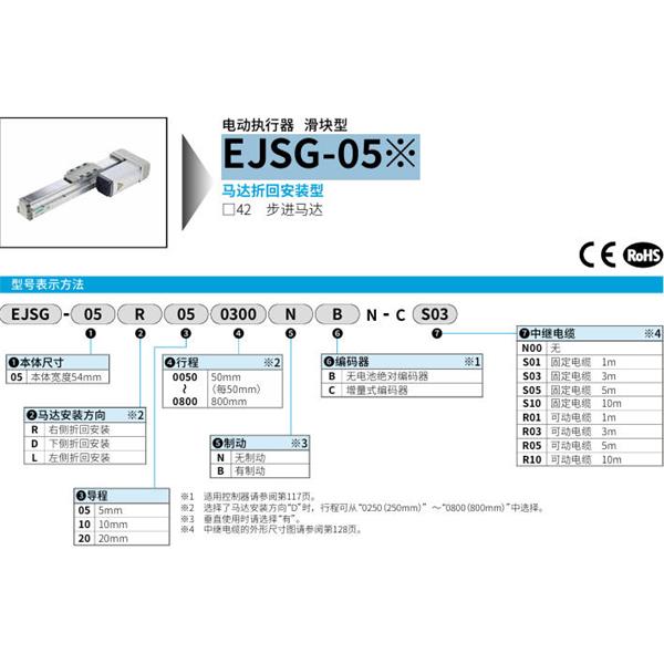 CKD喜開理電動執行器（無馬達型）滑塊型EJSG-05D200800BCN-CR01