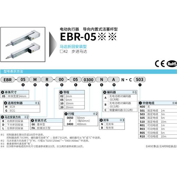 CKD喜開理電動執行器導向內置式活塞桿型EBR-05GL-00-200400BCB