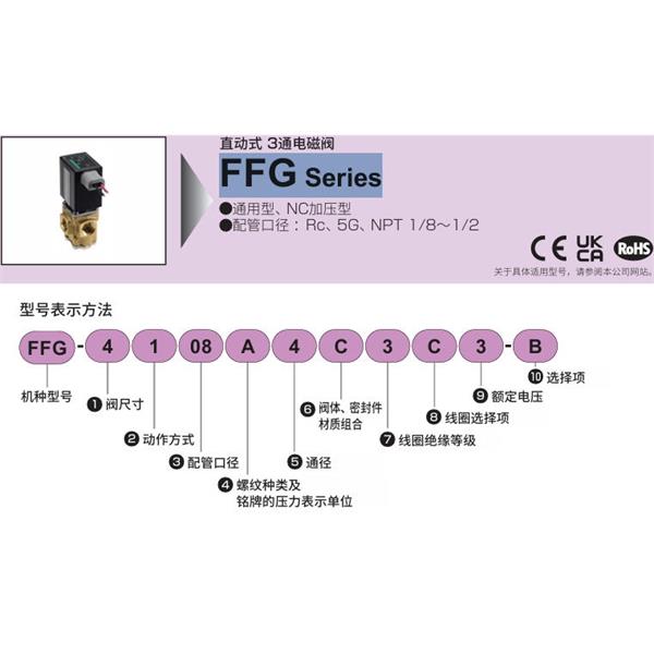 CKD喜開理多種流體直動式3通電磁閥集成閥FFG-2106B2A3A1
