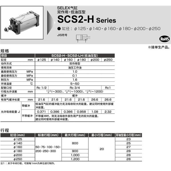 CKD喜開理SELEX氣缸SCS2-H-TA-160B-50-JY
