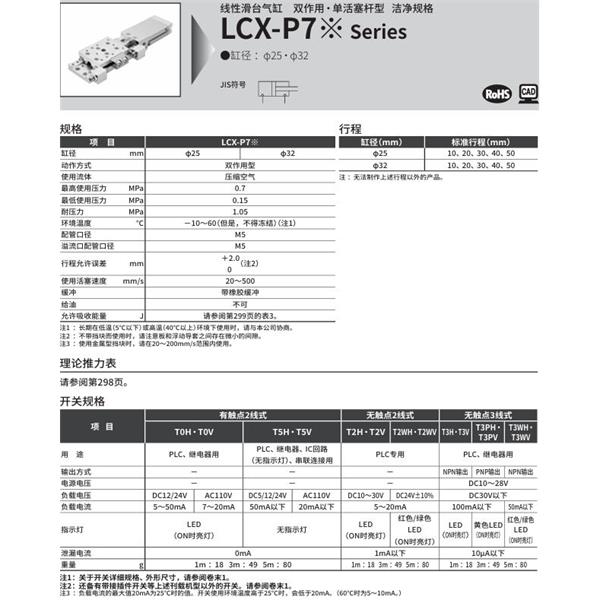CKD喜開(kāi)理線性滑臺(tái)氣缸LCX-32-50-S5EP72