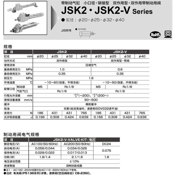 CKD喜開理帶閥氣缸JSK2-TA-40-50-JI